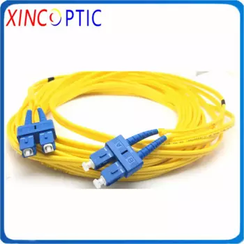 Бесплатная доставка 10 шт SC-SC DX патч-корд, дуплекс SM 2 ядра 1 м 2 м 3 м 5 м 7 м 10 М 3,0 мм ПВХ SCUPC-SC/UPC Волоконно-оптический патч-корд перемычка