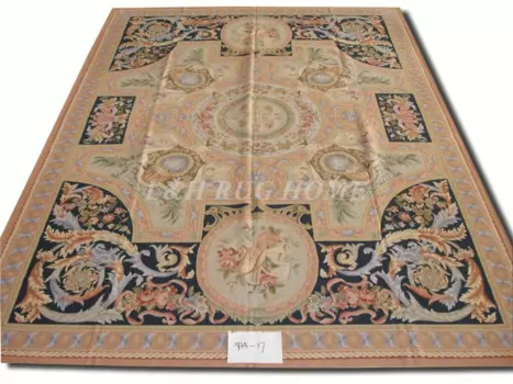 Бесплатная доставка 12,5 'x 14,1' Aubusson шерстяной Карп aubusson дизайнерский коврик ручной работы шерстяной ковер