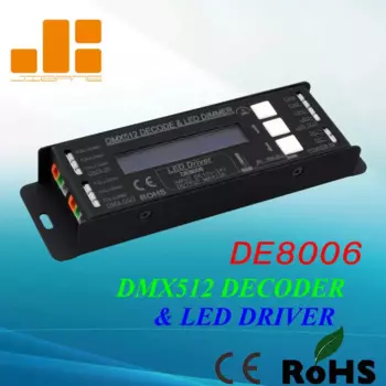 Бесплатная доставка, декодер DMX512 и светодиодный драйвер, 3-канальный RGB-контроллер постоянного напряжения, одноканальный Выход PWM <4A Модель: DE8006