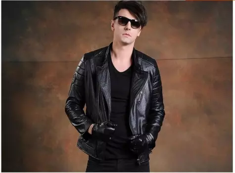 Бесплатная доставка DHL, модные мужские куртки из воловьей кожи, Мужская байкерская куртка из натуральной кожи, качественное кожаное пальто в моторном стиле