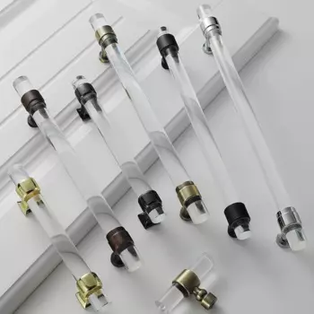 Бесплатная доставка, модная роскошная ручка для мебели, прозрачные ручки для ящиков, 5 дюймов, ручка для кухонного шкафа, серебристая Хромированная ручка для кухонного шкафа, 96 мм