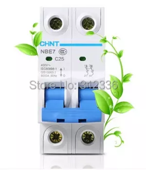 Бесплатная доставка небольшой воздушный выключатель однополярный C25 2P 25A 2-полюсный домашний электрический ударный защитный домашний C Тип автоматический выключатель