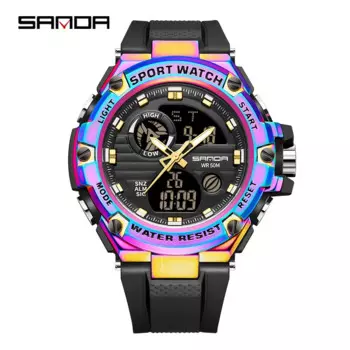 Бесплатная доставка OUTLETSSanda новые электронные часы многофункциональные мужские прямые трансляции популярные электронные часы водонепроницаемые спортивные