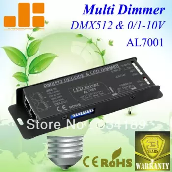 Бесплатная доставка постоянная Напряжение DMX512 & 0-10В дали затемняя драйвер, 1 канал одиночный выход DC12-24V <10A Максимальная выходная мощность 240W Модель: AL7001