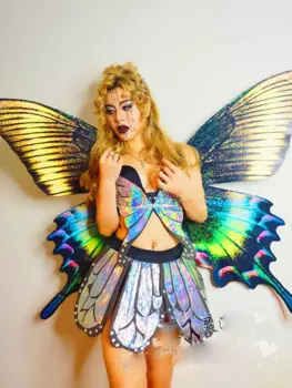 Бесплатная доставка, сексуальный костюм для шоу бабочки, крылья, dj-ди-джеев, женские костюмы для певицы, танцевальной команды, певицы