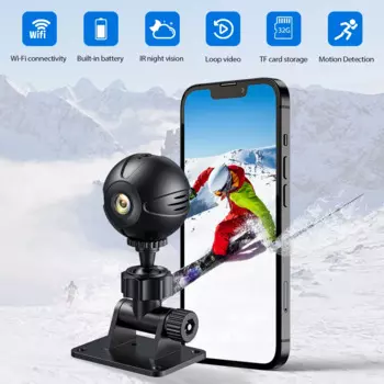 Бесплатная карта 32G HD Wi-Fi мини беспроводная фотокамера с ночным видением Умный домашний спортивный монитор со встроенной батареей