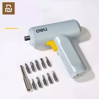 Беспроводная электрическая отвертка Xiaomi Deli 3,6 В 1500 мАч 5 нм перезаряжаемая электрическая отвертка со светодиодной подсветкой 10 шт. насадок