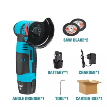 Беспроводная бесщеточная угловая шлифовальная машина, 500 Вт, 19500 об/мин