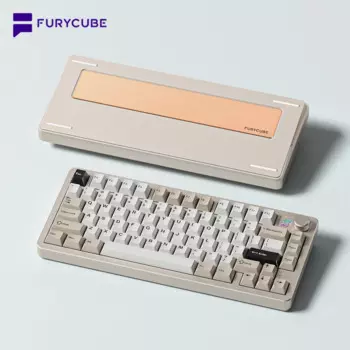 Беспроводная/Bluetooth/Проводная игровая механическая клавиатура FURYCUBE F75 2,4G, 82 клавиши, CNC, алюминий, RGB, OEM, индивидуальная прокладка