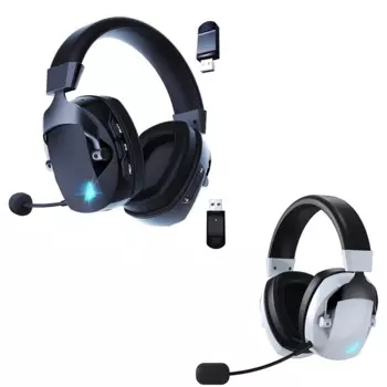 Беспроводная игровая гарнитура с микрофоном, 2,4G, Bluetooth-наушники, USB 3,5 мм, проводная, 3 режима для ПК, ноутбука, PS4, PS5, Mac