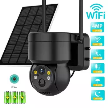 Беспроводная IP-камера с солнечной панелью, Wi-Fi, 7800 мАч, 4 МП