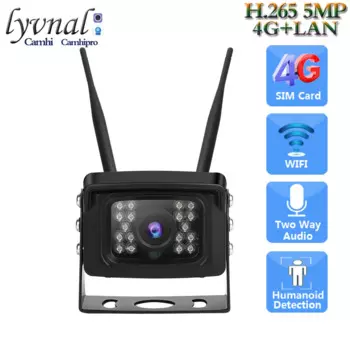 Беспроводная IP-камера видеонаблюдения HD, 5 МП, 3G, 4G, SIM-карта