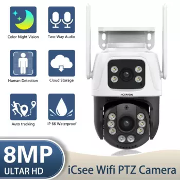 Беспроводная IP-камера видеонаблюдения с Wi-Fi, 8 МП