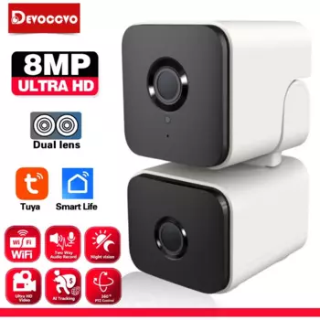 Беспроводная IP-камера видеонаблюдения Smart Life 4K с двойным объективом и поддержкой Wi-Fi