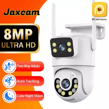 Беспроводная камера видеонаблюдения с двойным объективом, 4K, 8 МП