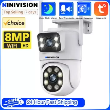 Беспроводная камера видеонаблюдения Tuya 4K, 8 Мп, PTZ, Wi-Fi