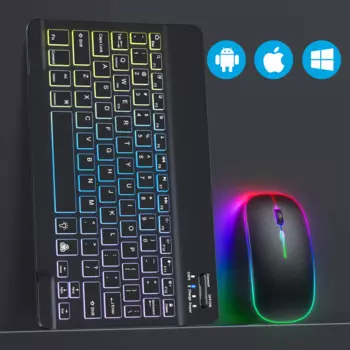 Беспроводная клавиатура для Ipad, Bluetooth клавиатура и мышь, русские мини клавиатуры, планшет с подсветкой, клавиатура для телефона, Ipad Pro 12