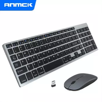 Беспроводная клавиатура и мышь Anmck, 2,4 ГГц, USB-зарядка