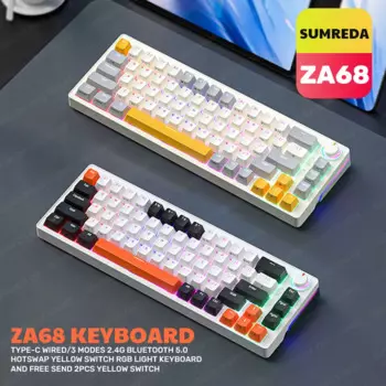 Беспроводная механическая клавиатура SUMREDA ZA63/ZA68, 2,4 ГГц, Bluetooth
