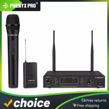 Беспроводная микрофонная система Phenyx Pro, СВЧ набор беспроводных микрофонов с ручным/Боди-Паком/гарнитурой/микрофоном с лацканами для караоке, церкви, ди-Джея