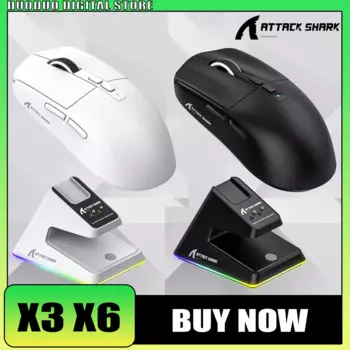 Беспроводная мышь Attack Shark X6 X3, трехрежимная RGB зарядная док-станция, легкая игровая мышь для киберспорта, ПК, офиса