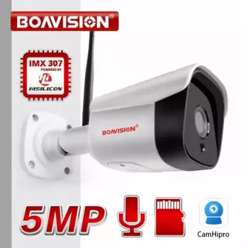 Беспроводная наружная IP-камера видеонаблюдения HD, 5 Мп, 1080P, ночное видение, разъем для карт памяти TF 20 м