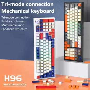 Беспроводная Проводная Механическая клавиатура с тремя режимами, 2,4 ГГц