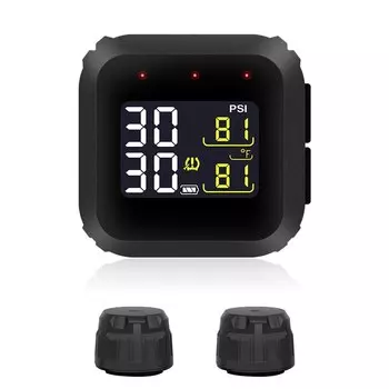 Беспроводная система контроля давления в шинах M3X Moto Водонепроницаемый внешний встроенный ЖК-дисплей Мотоцикл в реальном времени TPMS