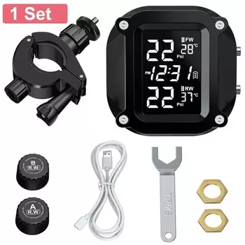 Беспроводная система контроля давления в шинах с ЖК-дисплеем и USB-зарядкой