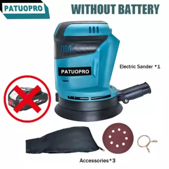 Беспроводная угловая шлифмашина PATUOPRO 125 мм для аккумулятора Makita 18 В