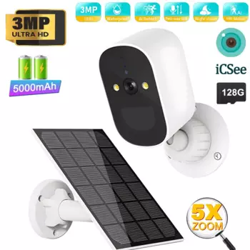 Беспроводная уличная камера видеонаблюдения с солнечной панелью, 1080P