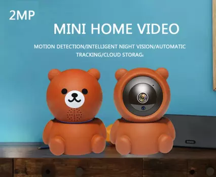 Беспроводная Wi-Fi камера видеонаблюдения 1080P HD для внутреннего монитора безопасности, голосовой и видеорегистратор, умная камера ночного видения, набор медведей