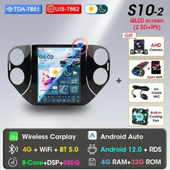 Беспроводное радио CarPlay Android Auto для VW Volkswagen Tiguan 1 NF 2006-2016, автомобильный мультимедийный плеер, навигация, GPS, 2 Din, головное устройство