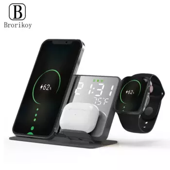Беспроводное зарядное устройство 15 Вт, подставка для iPhone 15 14 Samsung S24 S23 Ultra Apple Airpods Watch 9 8 Active Buds, док-станция для быстрой зарядки
