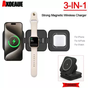 Беспроводное зарядное устройство 3 в 1, складной держатель для Apple Watch AirPods, IPhone 15 14 13