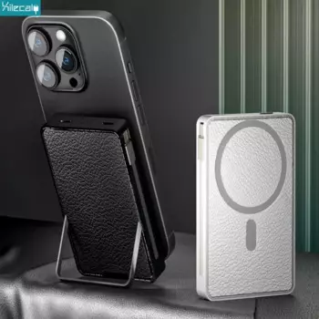 Беспроводное зарядное устройство, магнитная подставка для телефона, 10000 мАч, внешний аккумулятор типа C, быстрое зарядное устройство для iPhone 15 14 13 12 Xiaomi Samsung Magsafe