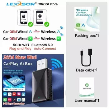 Беспроводной адаптер Android Auto Apple Carplay 2in1 Smart Dongle Play&Plug 5G WIFI для Volvo XC90 S90 V90 XC60 S60 V60 XC40 C40