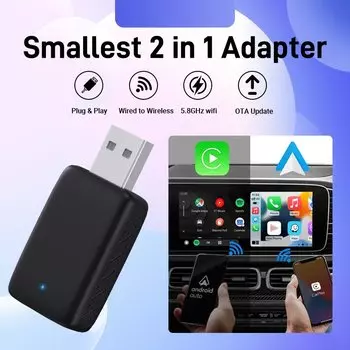 Беспроводной адаптер Carplay Android Auto для Toyota Mazda Nissan Camry Suzuki Subaru Citroen Audi Mercedes Kia Ford Opel Spotify BT