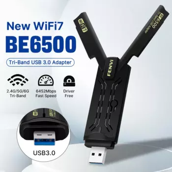 Беспроводной адаптер FENVI, 6500 Мбит/с, Wi-Fi 7, USB 2,4