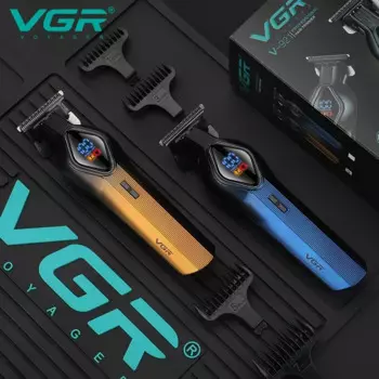 Беспроводной электрический триммер для бороды VGR 7000 об/мин, мужской бритвенный триммер с ЖК-экраном