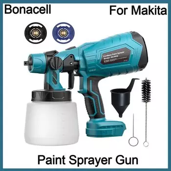 Беспроводной электропистолет-распылитель краски Bonacell 1000 мл для Makita 18 В
