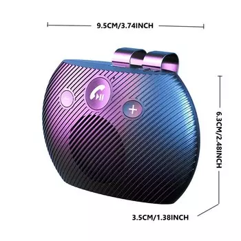 Беспроводной аудиоприемник, громкая связь, громкий музыкальный плеер с микрофоном, автомобильный комплект громкой связи, зажим для солнцезащитного козырька, Bluetooth-чип V5.3