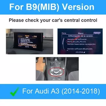 Беспроводной автомобильный интерфейс Apple CarPlay Android для Audi A3 MIB 2014-2018 с функцией воспроизведения зеркальной связи