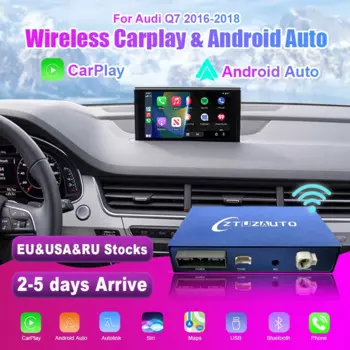 Беспроводной CarPlay для Audi Q7 2016-2018 Android Auto интерфейс с зеркальной связью AirPlay навигация послемаркета функция камеры