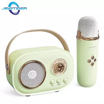 Беспроводной Bluetooth-динамик для Домашнего Караоке с микрофоном, поддержка FM-радио, TF-карты, портативный мини-динамик, 6 звуковых эффектов