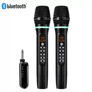 Беспроводной Bluetooth-микрофон, профессиональный двойной ручной микрофон для караоке, для записи, домашнего пения, для церкви