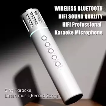 Беспроводной Bluetooth портативный ручной микрофон для дома КТВ вечерние аудиоконференции шумоподавление красочный свет новый караоке