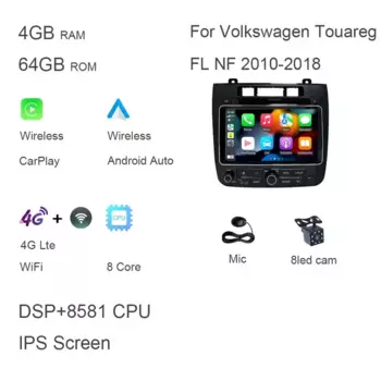 Беспроводной Carplay Android 12,0 8G + 128G 8-ядерный GPS автомобильный Android-плеер радио Wi-Fi мультимедиа для Volkswagen Touareg FL NF 2010-2018