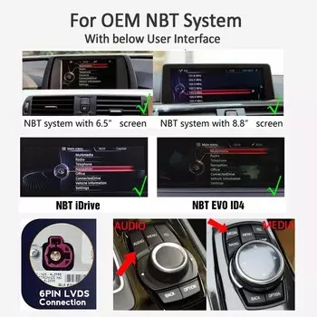 Беспроводной Carplay Android Auto для BMW NBT System 3, 4, 5, 6, 7 серии X1 X3 X4 X5 X6 2012-2016, поддержка GPS/навигации