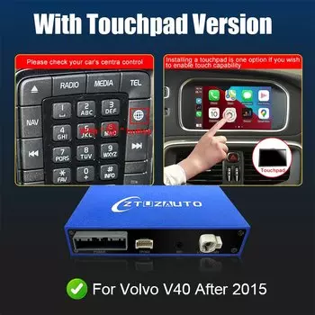 Беспроводной CarPlay для Volvo V40 2015-2019 7-дюймовый экран Android Auto Интерфейс Mirror Link AirPlay Car Play Поддержка камеры заднего вида